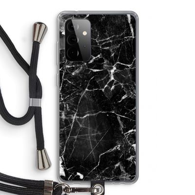 Zwart Marmer 2: Samsung Galaxy A72 5G Transparant Hoesje met koord