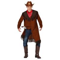 Cowboy verkleed kostuum met jas voor heren - carnavalskleding - voordelig geprijsd - Western thema