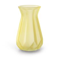 Bloemenvaas - geel/transparant glas - H15 x D10 cm   -