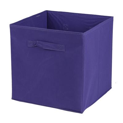 Opbergmand/kastmand Square Box - karton/kunststof - 29 liter - paars - 31 x 31 cm