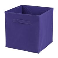 Opbergmand/kastmand Square Box - karton/kunststof - 29 liter - paars - 31 x 31 cm