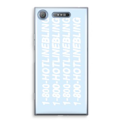 Hotline bling blue: Sony Xperia XZ1 Transparant Hoesje