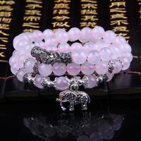 Fashion Jewelry accessoire granaat kralen armband (roze Crystal & olifant & vis)