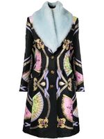 Versace manteau boutonné à imprimé baroque - Noir