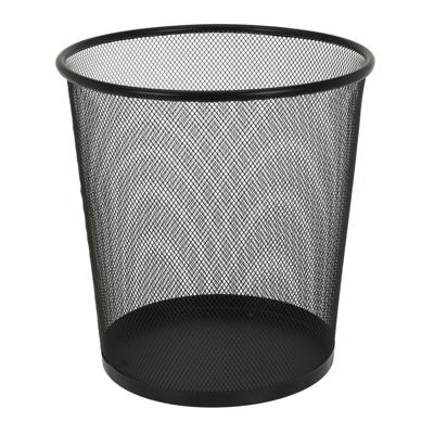 Kantoor prullenbak / papierbak - inhoud 19 liter - draad metaal - zwart - 26 x 26 x 28 cm