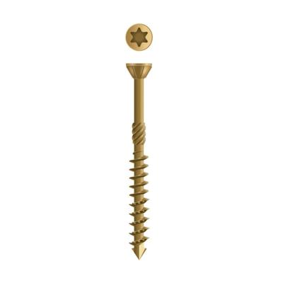 Dynaplus glaslatschroef [200x] - AR-BRONZE - platkop-75° - TX-15 - 3.5x50/28mm