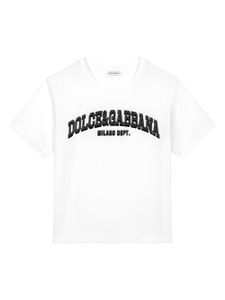 Dolce & Gabbana Kids t-shirt en coton à logo imprimé - Blanc