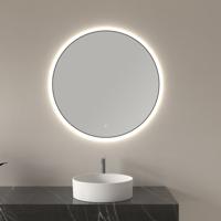 Wiesbaden Novi Dimbare LED Badkamerspiegel Rond 100cm - Mat Zwart