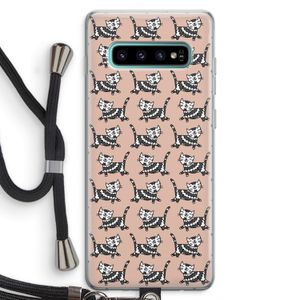 Zwarte poes: Samsung Galaxy S10 Plus Transparant Hoesje met koord