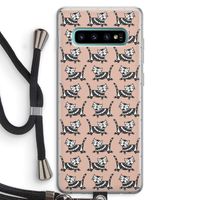 Zwarte poes: Samsung Galaxy S10 Plus Transparant Hoesje met koord