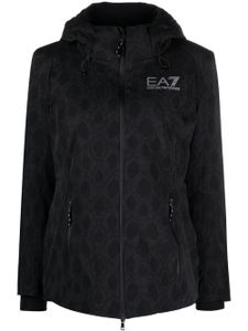 Ea7 Emporio Armani veste de ski à imprimé peau de python - Noir