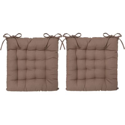 Atmosphera Stoelkussen - 6x - taupe - katoen - 38 x 6 cm - zitkussen