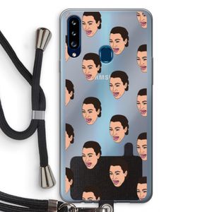 Ugly Cry Call: Samsung Galaxy A20s Transparant Hoesje met koord