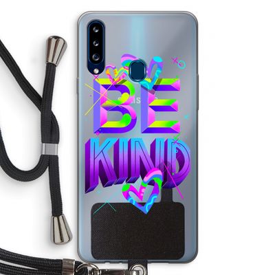 Be Kind: Samsung Galaxy A20s Transparant Hoesje met koord