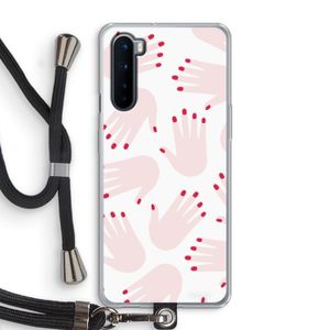 Hands pink: OnePlus Nord Transparant Hoesje met koord