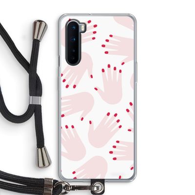 Hands pink: OnePlus Nord Transparant Hoesje met koord
