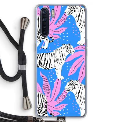 Tijger: Oppo A91 Transparant Hoesje met koord
