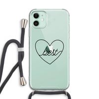 Best heart black: iPhone 11 Transparant Hoesje met koord