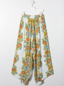 Lanvin Enfant pantalon ample à fleurs - Bleu