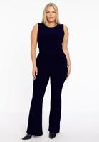 Yoek Pantalon met tailleband flare | Blauw | Maat 54/56 Yoek Pantalon met tailleband flare | Blauw | Maat 54/56