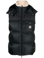 Moncler gilet matelassé à capuche - Noir