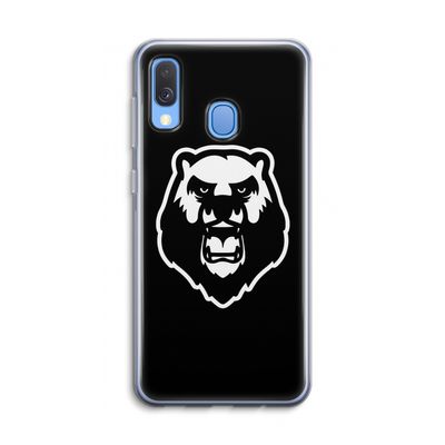 Angry Bear (black): Samsung Galaxy A40 Transparant Hoesje