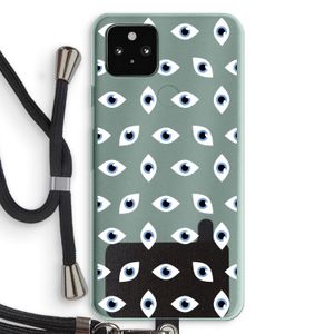 Eyes pattern: Pixel 5a 5G Transparant Hoesje met koord