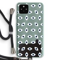 Eyes pattern: Pixel 5a 5G Transparant Hoesje met koord