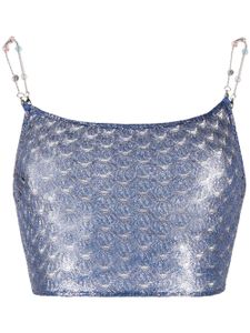 Missoni haut crop à motif zig-zag - Bleu