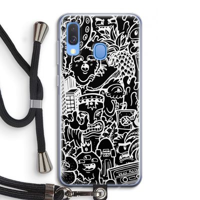 Vexx Black Mixtape: Samsung Galaxy A40 Transparant Hoesje met koord