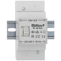 Beltrafo 12V 2A schakelaar Din rail Bittdorf