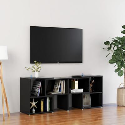Tv-meubel 104x30x52 cm spaanplaat hoogglans zwart