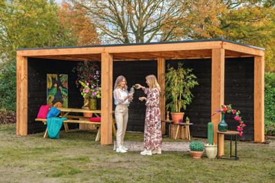 Red Class Wood overkapping Renesse 500x313cm basis incl. Schroefpakket - Bouwpakket- Plat dak- - Tuindeco