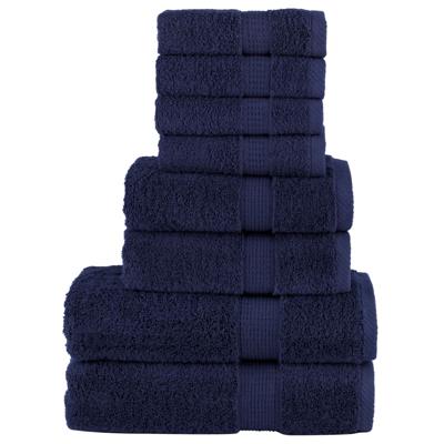 VidaXL 8-delige handdoekenset solund 600 g/m² marineblauw