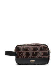 Moschino trousse de toilette à logo imprimé - Marron