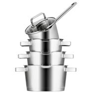 Sola Pannenset Diamond - RVS - Kookpan ø 16, 18, 20 cm & Steelpan ø 16 cm - Inductie geschikt - 4 Delig