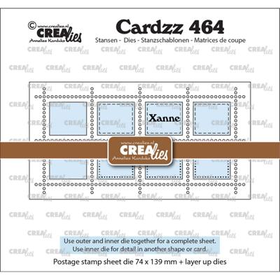 Crealies • cardzz stans mini slimline postzegelvel xanne met 8 rechthoeken