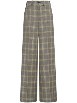 Marni pantalon palazzo à carreaux - Jaune