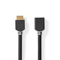 Nedis High Speed HDMI-Kabel met Ethernet | HDMI Connector | HDMI Female | 8K@60Hz | eARC | 48 Gbps | 1.00 m | Rond | PVC | Antraciet | Doos -