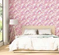 Bloemen behang roze en paars bloemetjes patroon