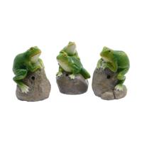 Decoratieve figuren Decoris met geluid 8 x 7,4 x 11,5 cm Groen Kikker