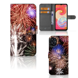 Samsung Galaxy A04e Wallet Case met Pasjes Vuurwerk