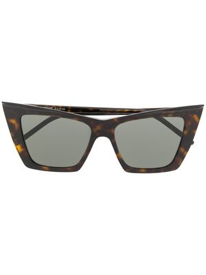 Saint Laurent Eyewear lunettes de soleil SL372003 à monture papillon - Marron