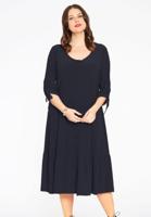 Yoek Jurk met volants | Blauw | Maat 54/56