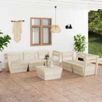 6-delige Loungeset pallet geïmpregneerd vurenhout