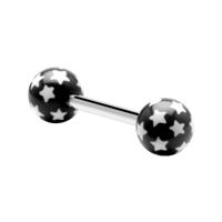 Barbell met Sterretjesprint Chirurgisch Staal 316L/Acryl Barbells