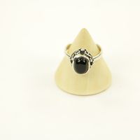 Zilveren Ring met Zwarte Onyx Maat 18 - Model 2 (Sterling Zilver 925) - thumbnail