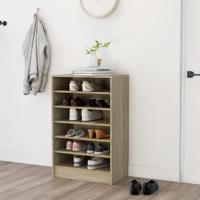Schoenenkast 60x35x92 cm bewerkt hout sonoma eikenkleurig