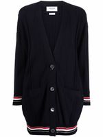 Thom Browne cardigan oversize à bandes tricolores - Bleu