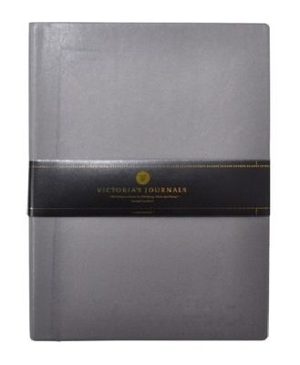 Verhaak notitieboek met bullets 15 x 21 cm papier/leer grijs Verhaak notitieboek met bullets 15 x 21 cm papier/leer grijs